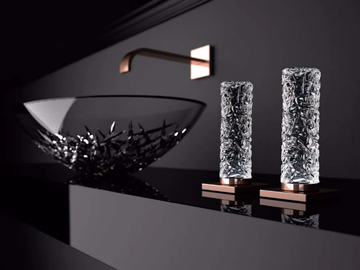 GLAMOROUS TUNING - Deck-mounted crystal remote control tap by Glass Design