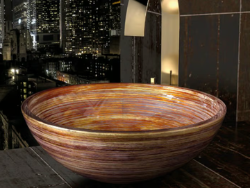 GRAFFITI Ø 34 - Countertop round washbasin by Glass Design