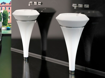 ISOLA MURANO - Freestanding round single Murano glass washbasin by Glass Design