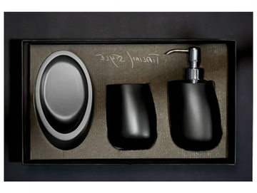KLEISS SET BLACK - Countertop Vetro Freddo® soap dish by Glass Design