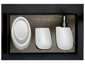 KLEISS SET WHITE - Countertop Vetro Freddo® soap dish by Glass Design