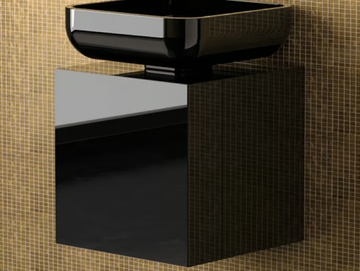 LEONARDO CUBUS BLACK JIMMY SMALL BLACK - Wooden vanity unit by Glass Design