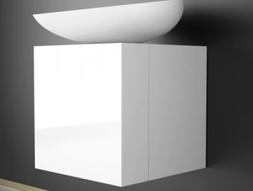 LEONARDO CUBUS WHITE KOOL MAX WHITE - Wooden vanity unit by Glass Design