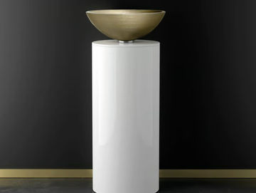 LEONARDO KOIN XL VENICE GOLD/SILVER - Floor-standing wooden vanity unit by Glass Design
