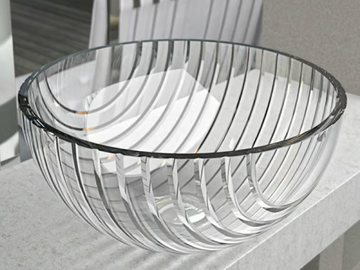 MARINUS - Countertop round crystal washbasin by Glass Design