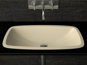 OPEN - Inset rectangular washbasin by Glass Design
