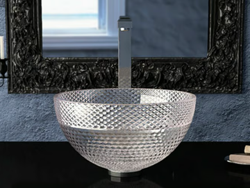 RAMADA - Countertop round crystal washbasin by Glass Design