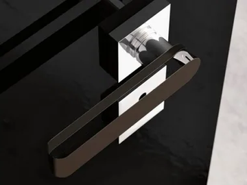 ROUND HOME TRANSPARENT/MOKA - Crystal door handle by Glass Design