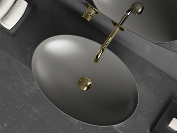 SLIDE - Countertop oval Vetro Freddo® washbasin by Glass Design