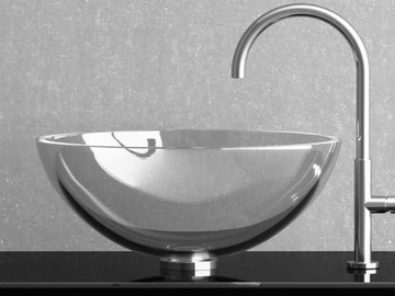 SOFFIO - Countertop round glass washbasin by Glass Design