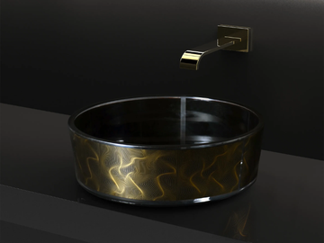 VENTO - Countertop round glass washbasin by Glass Design