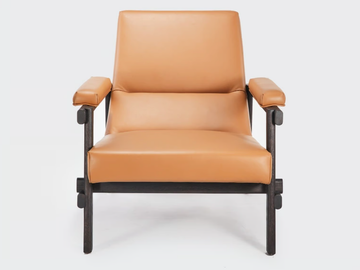 ARCHI LOUNGE - Leather armchair with armrests by grado design