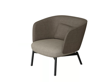 BEOS - Armchair with fabric armrests and steel base by grado design