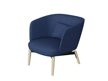 BEOS - Armchair with fabric armrests and wooden base by grado design