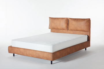 CROISSANT - Upholstered leather bed by grado design