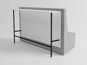 MODO POD - 3 seater high-back fabric sofa with writing board by grado design