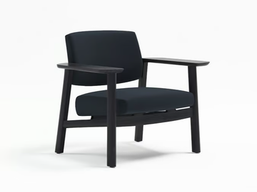WIDE - Fabric and wooden easy chair with armrests by grado design