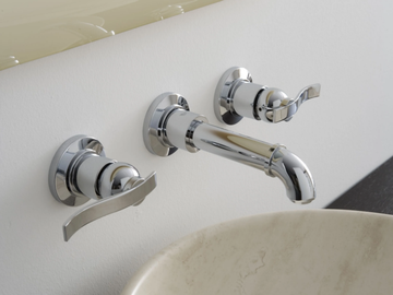 BALI - 3 hole wall-mounted washbasin tap by GRAFF