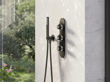 CAMEO - Chromed brass shower mixer with plate by GRAFF