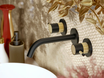 CAMEO - Wall-mounted chromed brass washbasin tap by GRAFF