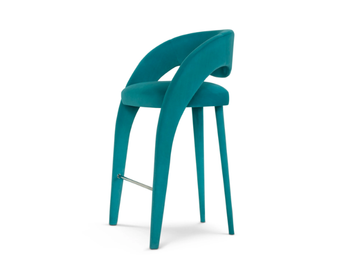LAURENCE - High upholstered stool with footrest by Greenapple