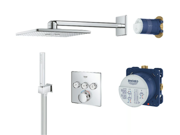 GROHTHERM SMARTCONTROL - Thermostatic shower set with hand shower with overhead shower by Grohe