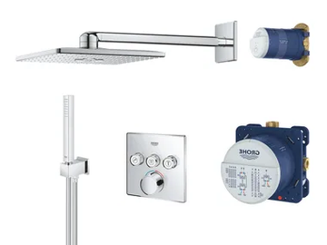 SMARTCONTROL 34712000 - Thermostatic shower set with hand shower with overhead shower by Grohe