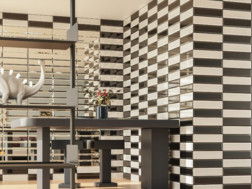 DIAMOND - White-paste and glass 3D Wall Tile by gruppo bardelli