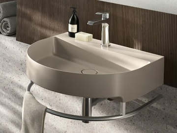 ARKO - Countertop ceramic washbasin with towel rail by Gruppo Geromin