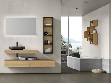 CHANGE CHA01 - Single wall-mounted vanity unit with drawers by Gruppo Geromin