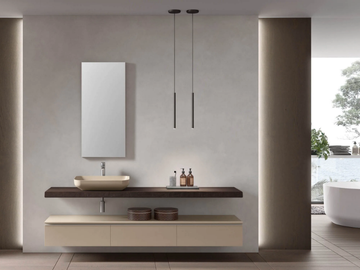 CHANGE CHA02 - Wall-mounted single vanity unit with drawers by Gruppo Geromin