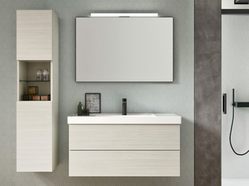 CHANGE CHA04 - Wall-mounted single vanity unit with drawers by Gruppo Geromin