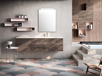 CHANGE CHA06 - Wall-mounted single vanity unit with drawers by Gruppo Geromin