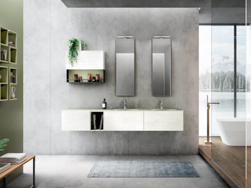 CHANGE CHA08 - Double wall-mounted vanity unit with drawers by Gruppo Geromin