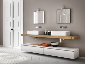 CHANGE CHA10 - Double wall-mounted vanity unit with drawers by Gruppo Geromin