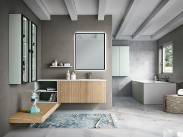 ELITE 09 - Wall-mounted vanity unit with drawers by Gruppo Geromin