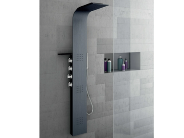 LAMA Alulife® - Wall-mounted thermostatic Alulife® shower panel with overhead shower by Gruppo Geromin
