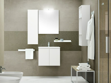 QUB08 - Single vanity unit with towel rail by Gruppo Geromin