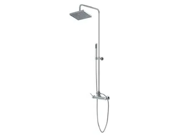 Shower panel with hand shower - Shower panel with hand shower with overhead shower by Gruppo Geromin
