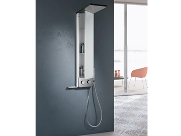 SPACE - Wall-mounted shower panel with hand shower by Gruppo Geromin