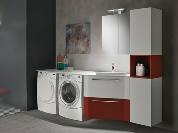 STORE EXCELLENT 403 - Sectional engineered wood laundry room cabinet with drawers with sink by Gruppo Geromin