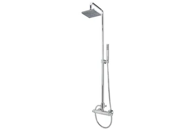 Thermostatic shower panel - Wall-mounted shower panel with hand shower with overhead shower by Gruppo Geromin