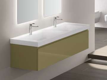 VERA - Double ceramic washbasin by Gruppo Geromin
