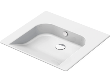 COMMUNITY 60X55 - Wall-mounted rectangular ceramic washbasin by GSI ceramica