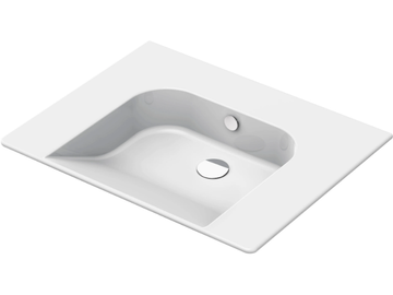 COMMUNITY 70X60 - Wall-mounted rectangular ceramic washbasin with overflow by GSI ceramica