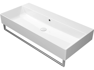 KUBE X 100X47 - Rectangular ceramic washbasin with overflow by GSI ceramica