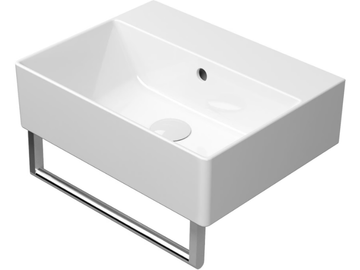 KUBE X 45X35 - Rectangular ceramic washbasin with overflow by GSI ceramica