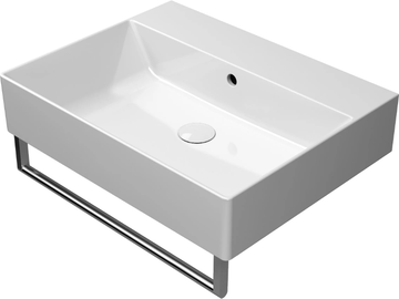 KUBE X 60X47 - Rectangular ceramic washbasin with overflow by GSI ceramica