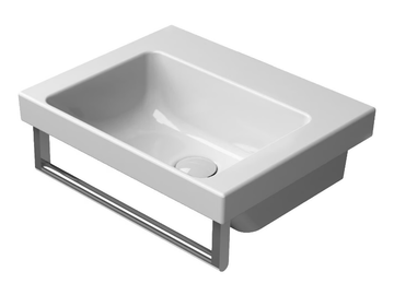 NORM 42X34 - Rectangular single ceramic washbasin with towel rail by GSI ceramica