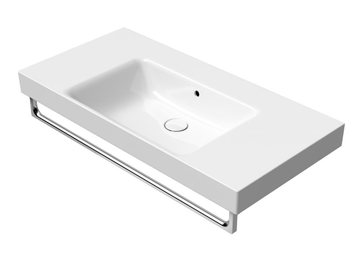 NUBES 100X50 - Rectangular ceramic washbasin with towel rail by GSI ceramica